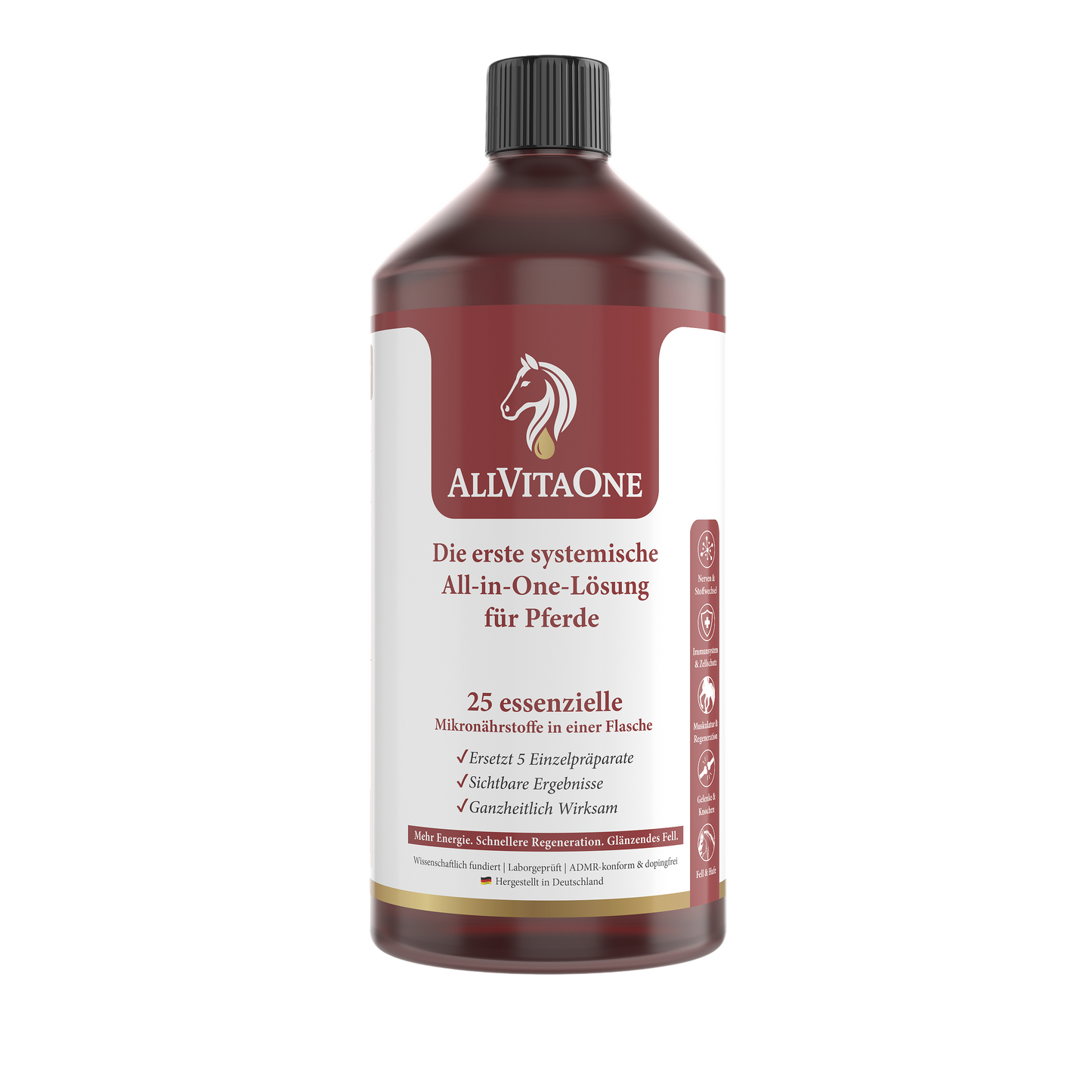 AllVitaOne – All-in-One Mikronährstoff­lösung für Pferde (1L)